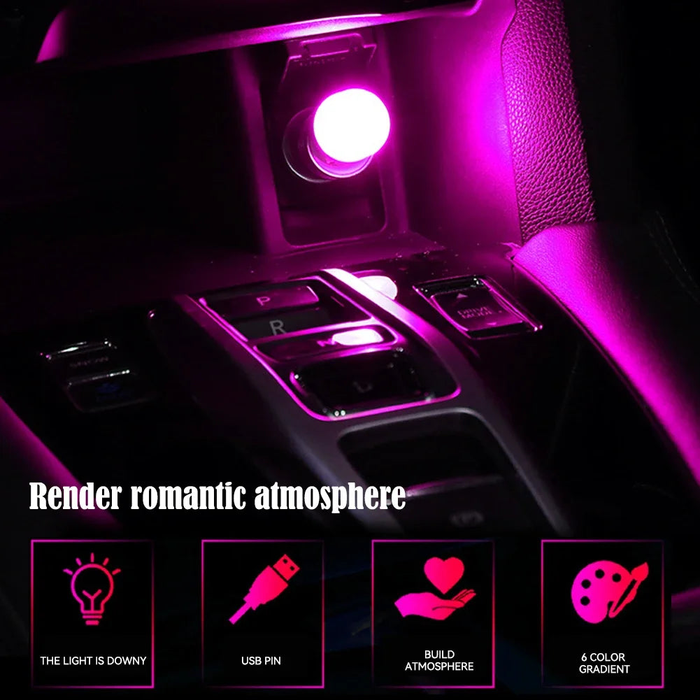 USB Car Atmosphere Light | LED Interior Touch Ambient Lamp with 8 Colors