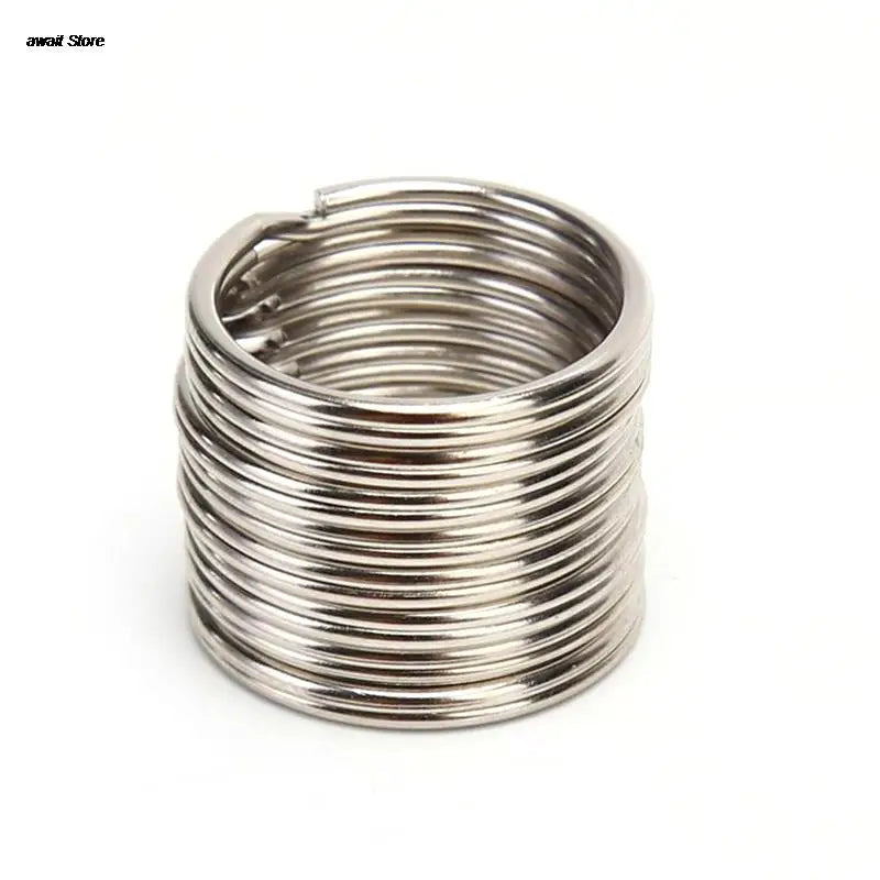 100 Polished Silver Split Key Rings | Stainless Steel Keychain Set for DIY and Organization