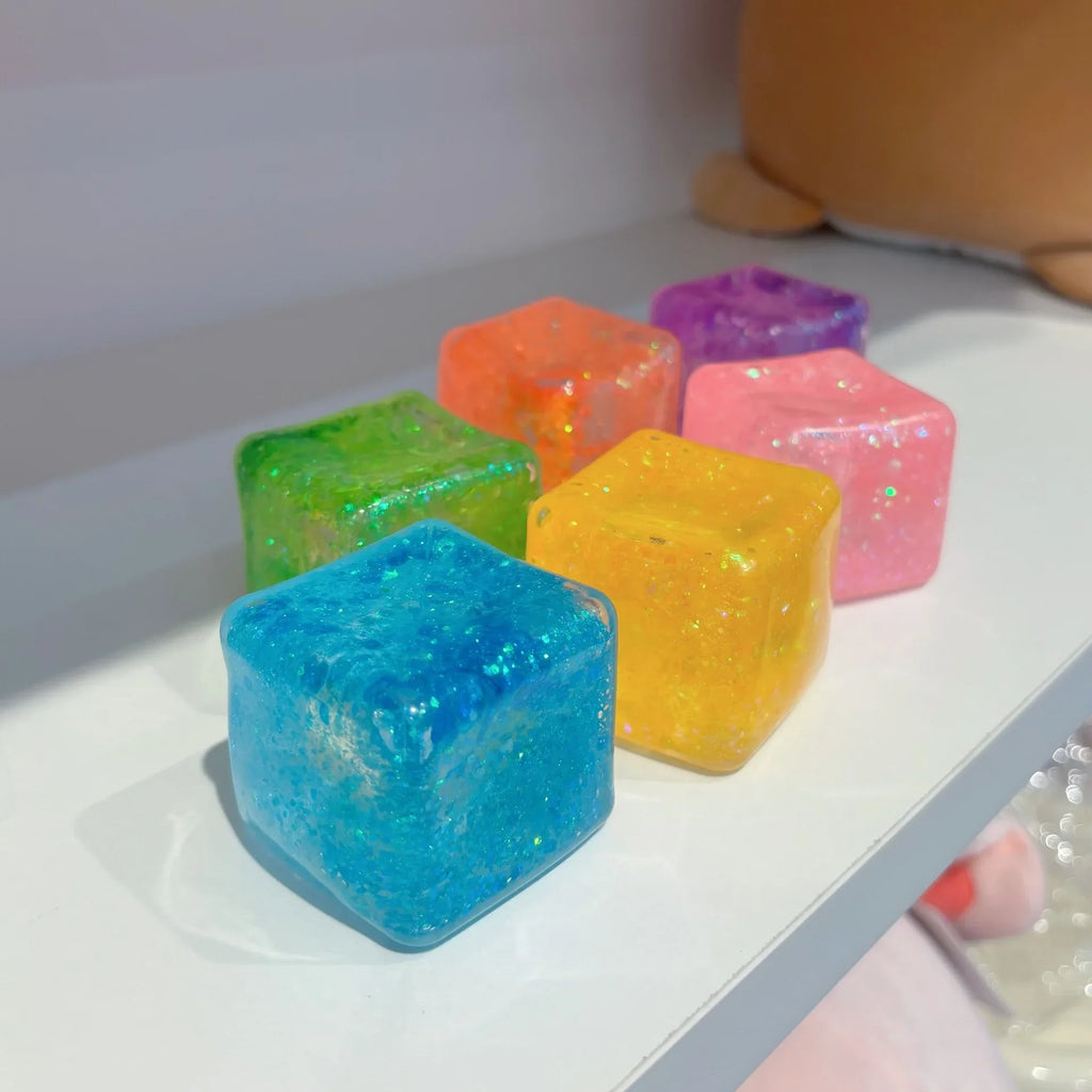 Ice Cube Fidget Toy | Stress Relief Squeeze Ball for Anxiety and ADHD