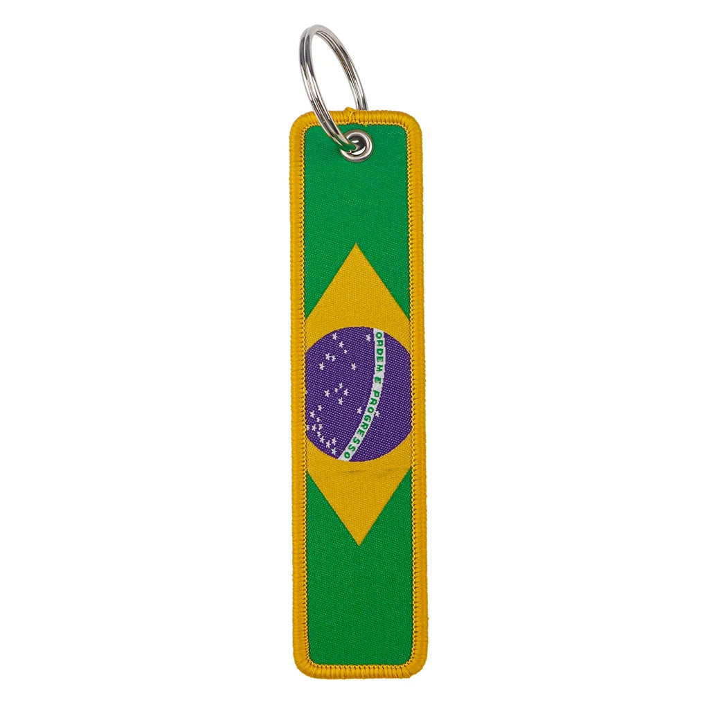 National Flags Embroidered Key Fob | Fashion Keychain Gift for Men and Women