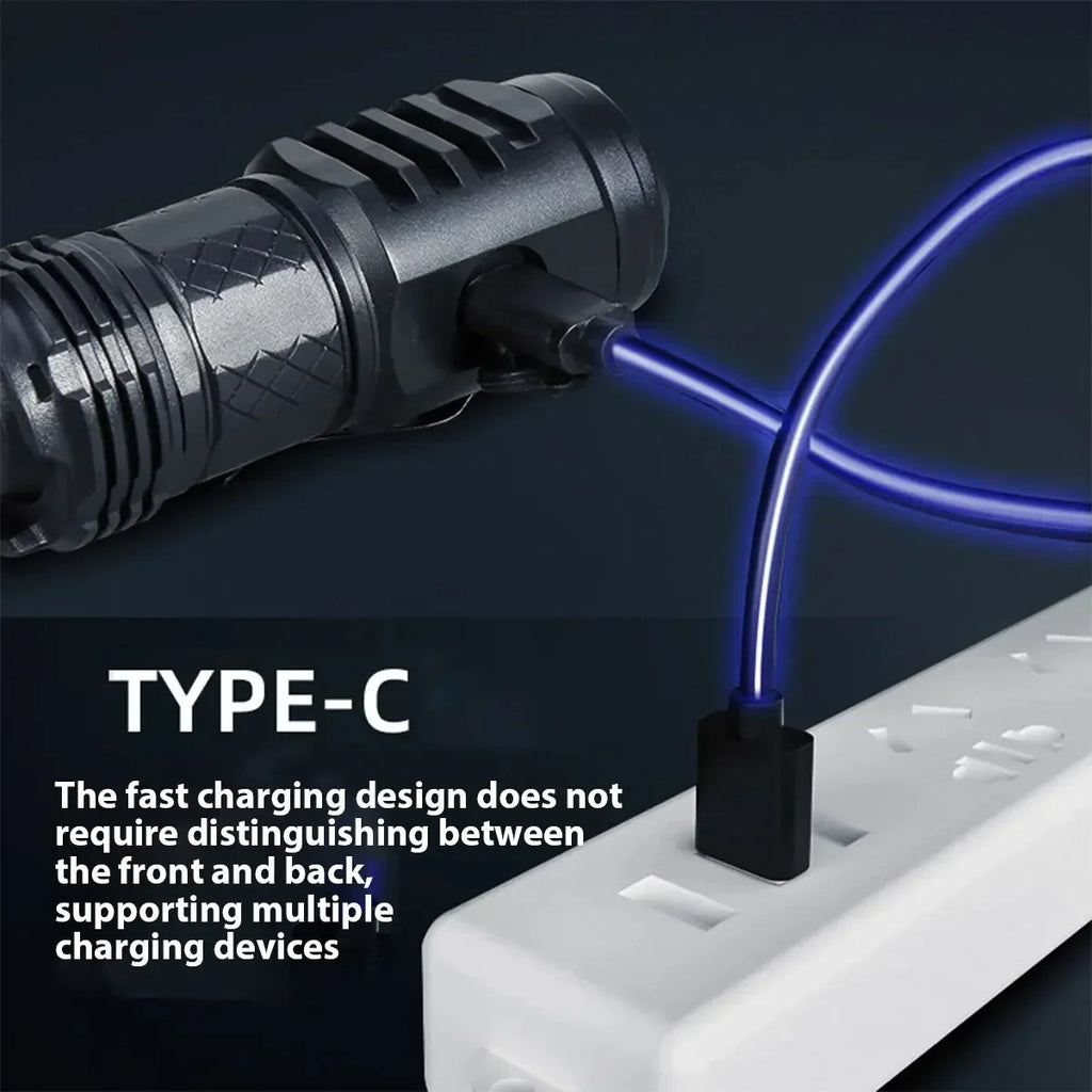 Portable High Brightness 3 LED Flashlight | Type-C Rechargeable Mini Outdoor Light