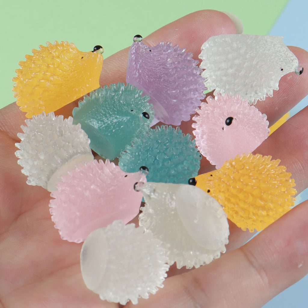 Luminous Mini Resin Hedgehogs | Glow in the Dark Tiny Decor for DIY Landscapes