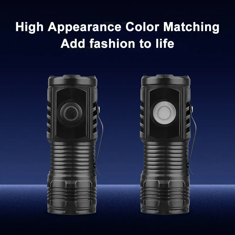 Portable Mini LED Flashlight | 3LED USB Rechargeable with Pen Clip