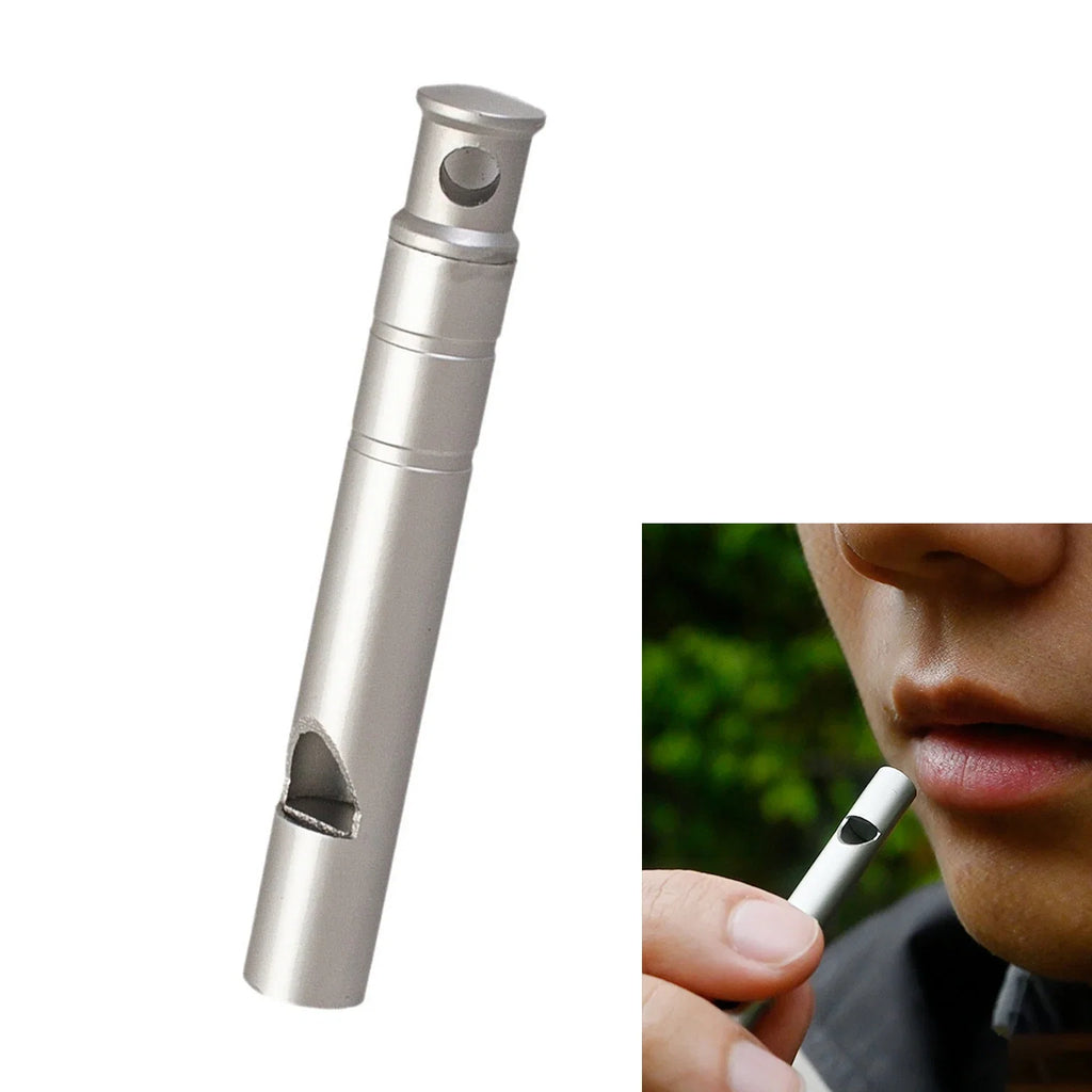 Ultralight Titanium Emergency Whistle with Cord | Outdoor Survival Safety Tool
