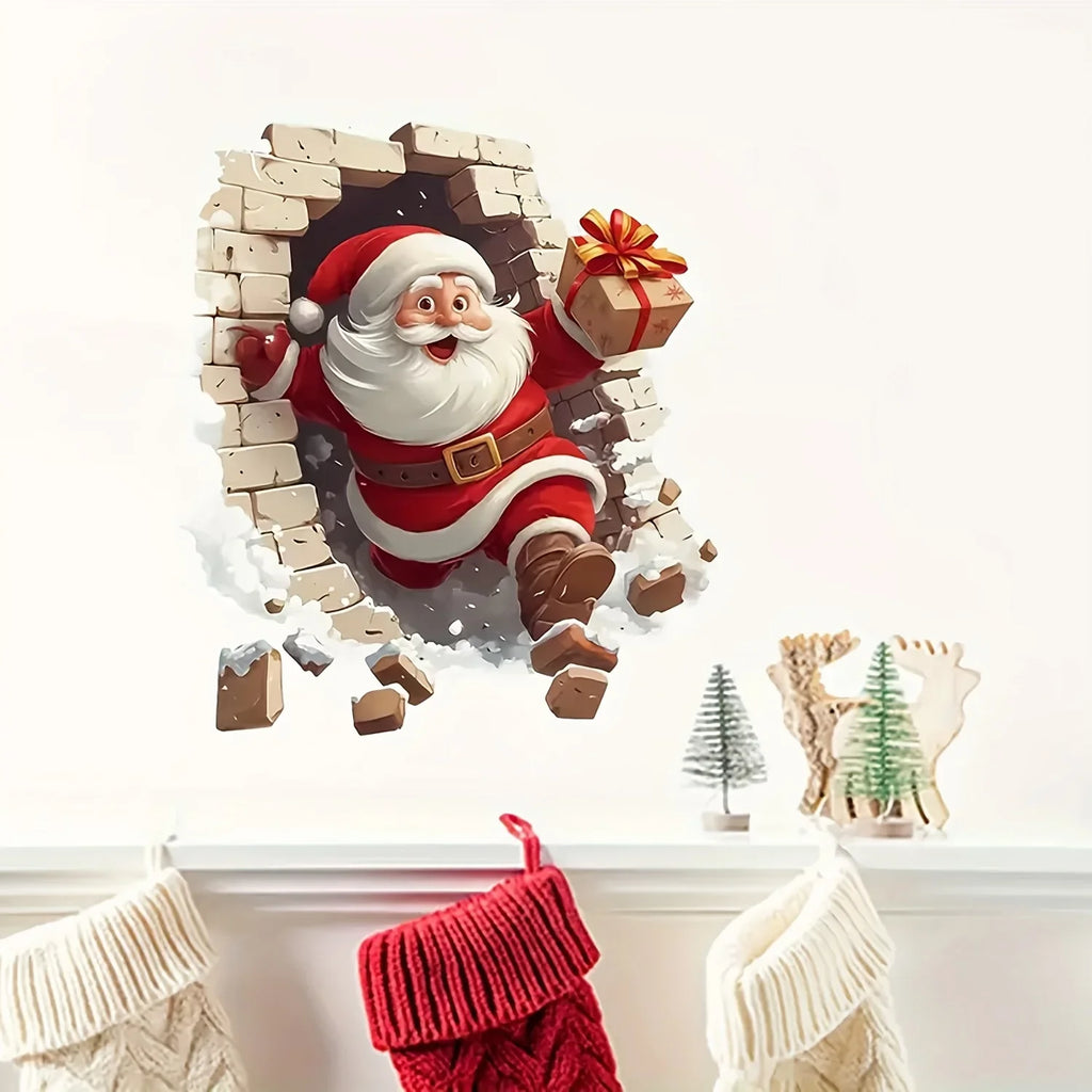Santa Claus Wall Decal | Self-Adhesive Christmas Vinyl Sticker