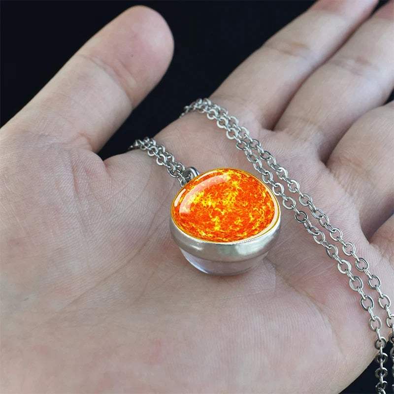 Solar System Galaxy Pendant Necklace | Unisex Astronomy Jewelry Gift