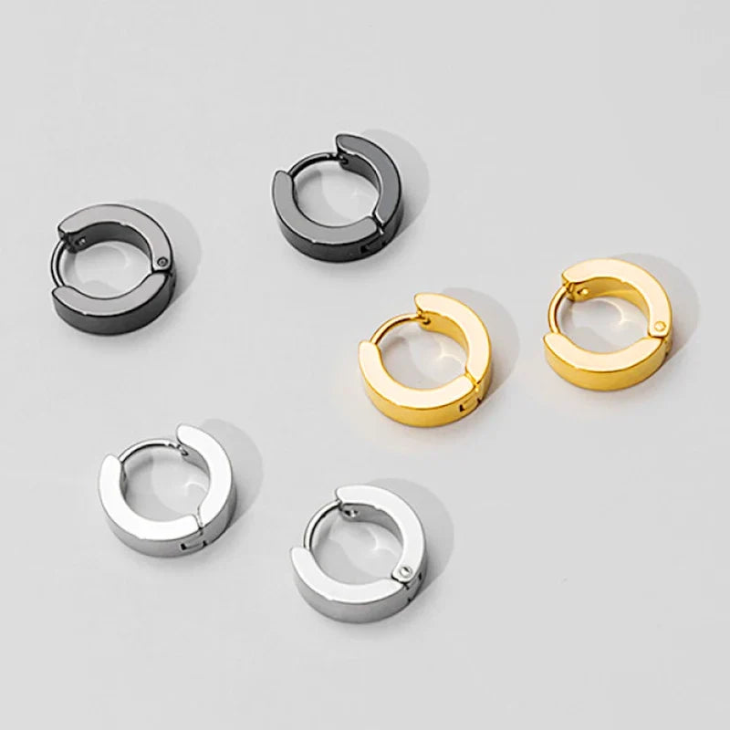 Stainless Steel Punk Ear Circle Earrings | Unisex Gothic Fashion Jewelry
