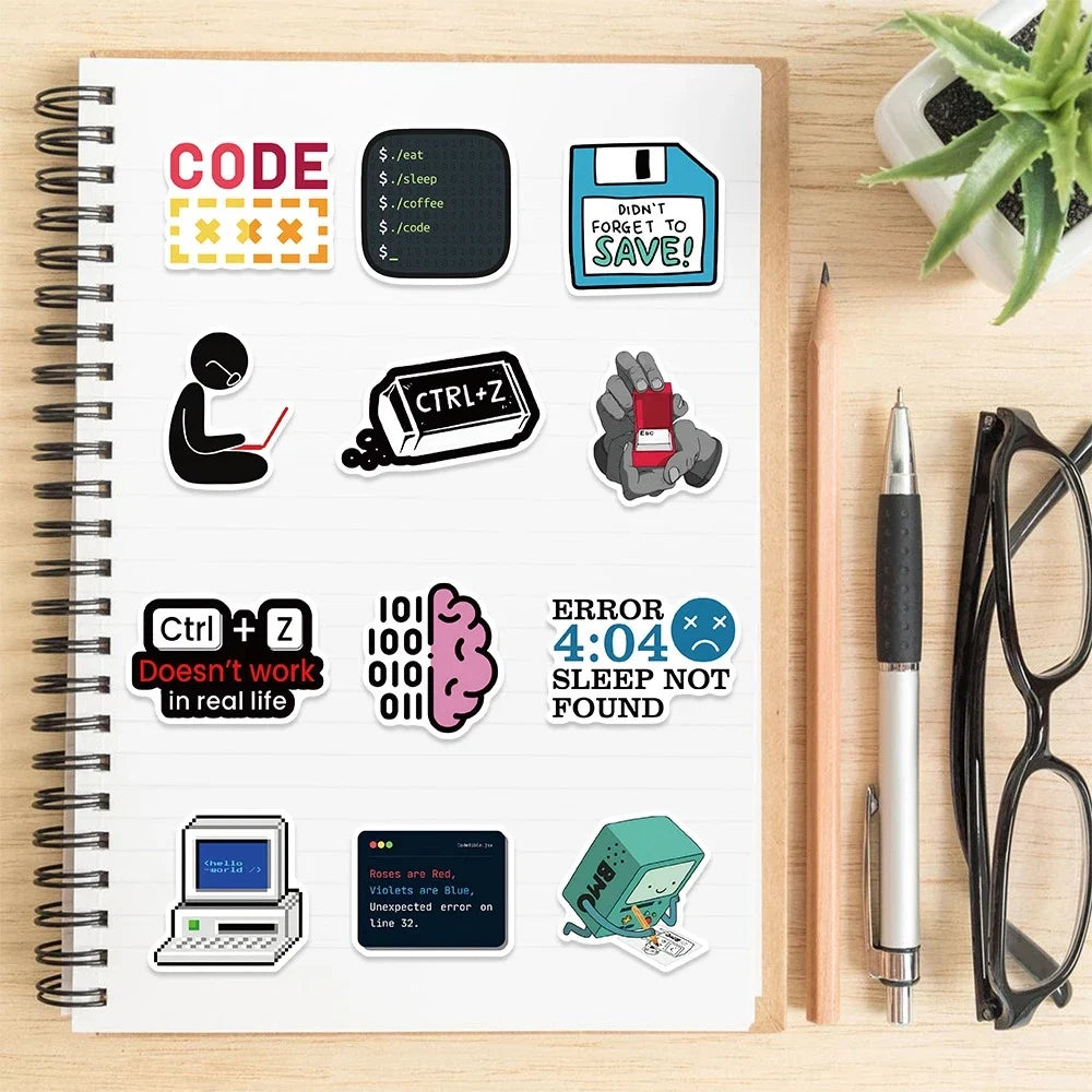 50 Pieces Funny Programming Meme Stickers | Geek Gift for Coders
