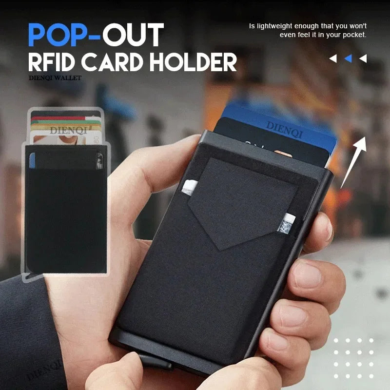 DIENQI Rfid Credit Card Holder | Smart Minimalist Aluminium Wallet