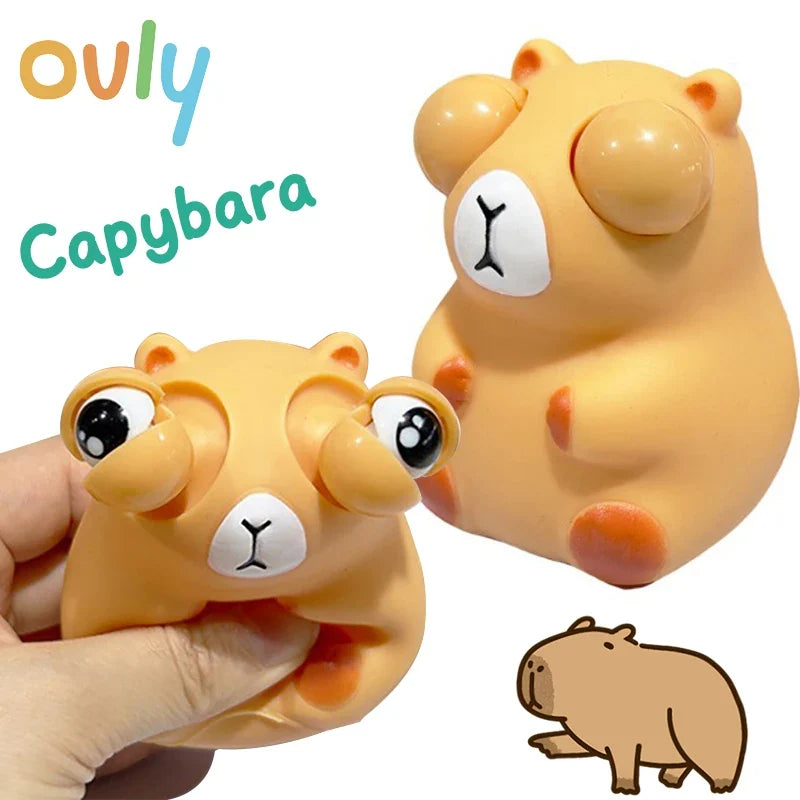 Squishy Stress Relief Toy Pop Eyes Capybara | Cute Kawaii Anxiety Relief Squeeze Toy