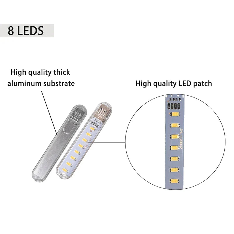 Mini USB LED Desk Lamp | 8 Color Night Light with Eye Protection