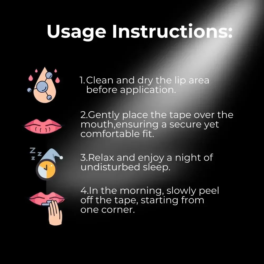 30 Anti-Snoring Mouth Tape Strips | Sleep Aid for Nasal Breathing and Dry Mouth Relief