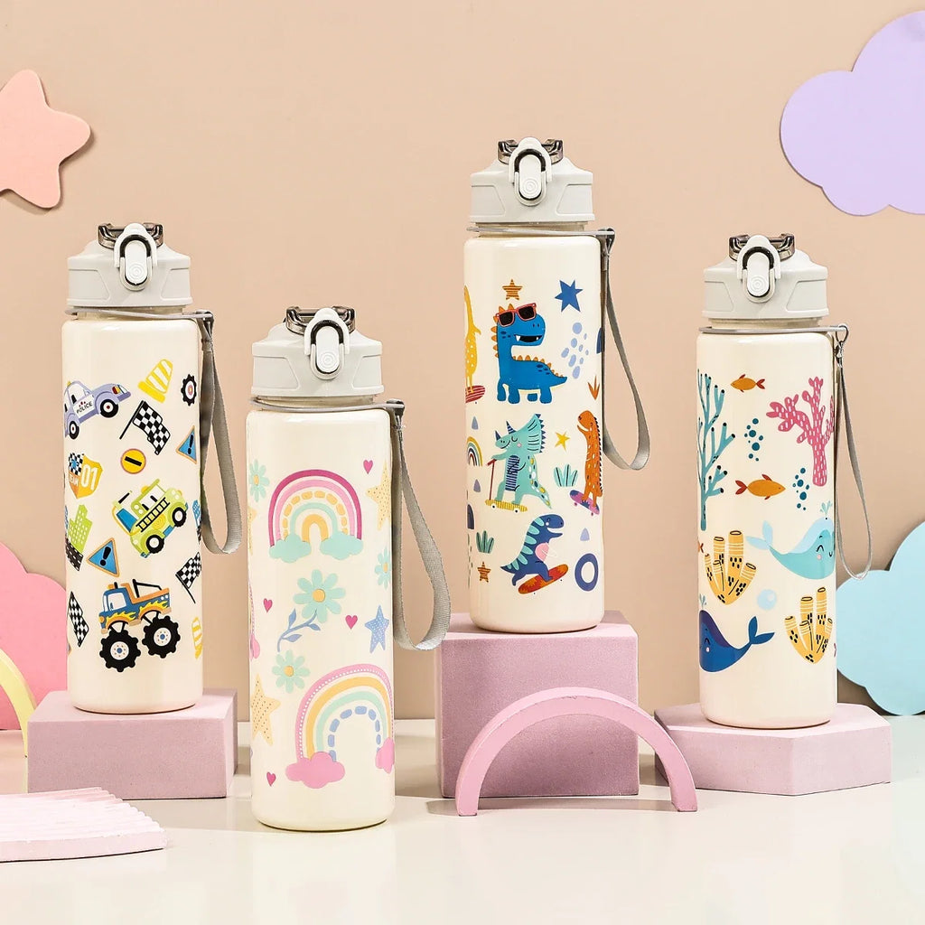 Little Dinosaur Straw Cup | 800ml Large Capacity Water Bottle for Students and Girls