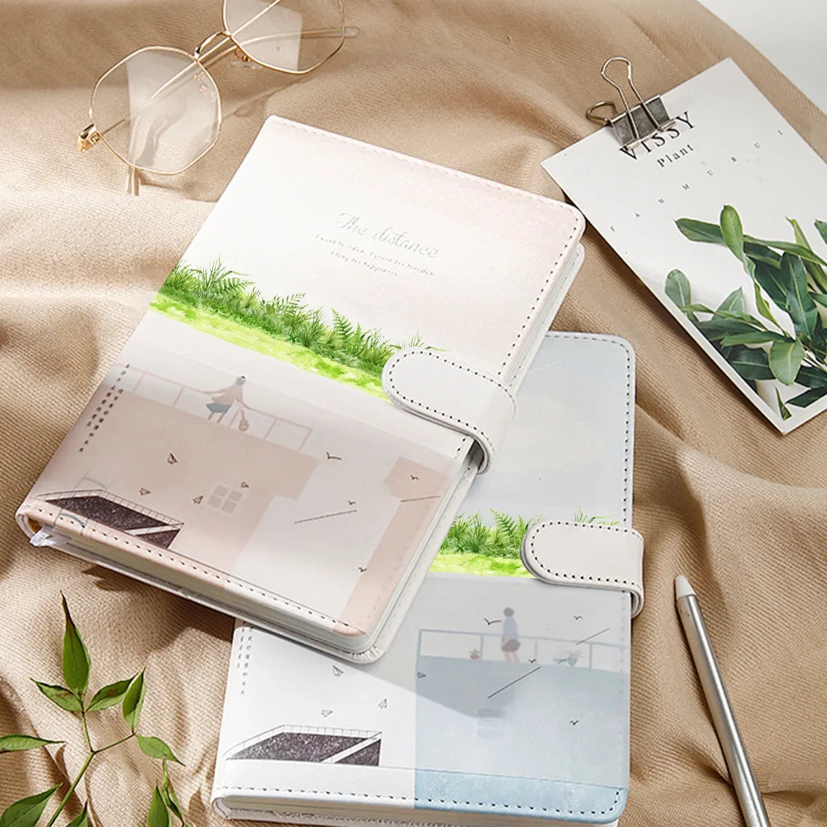 PET Grass Plant Landscape Tape | Decorative Adhesive Tape for Scrapbooking and Junk Journal Crafts