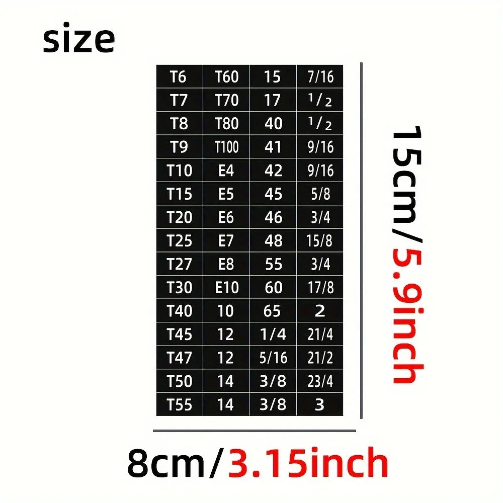 60pcs Mechanical Drive Socket Label Stickers | Quick and Easy Reminder Toolbox Decals