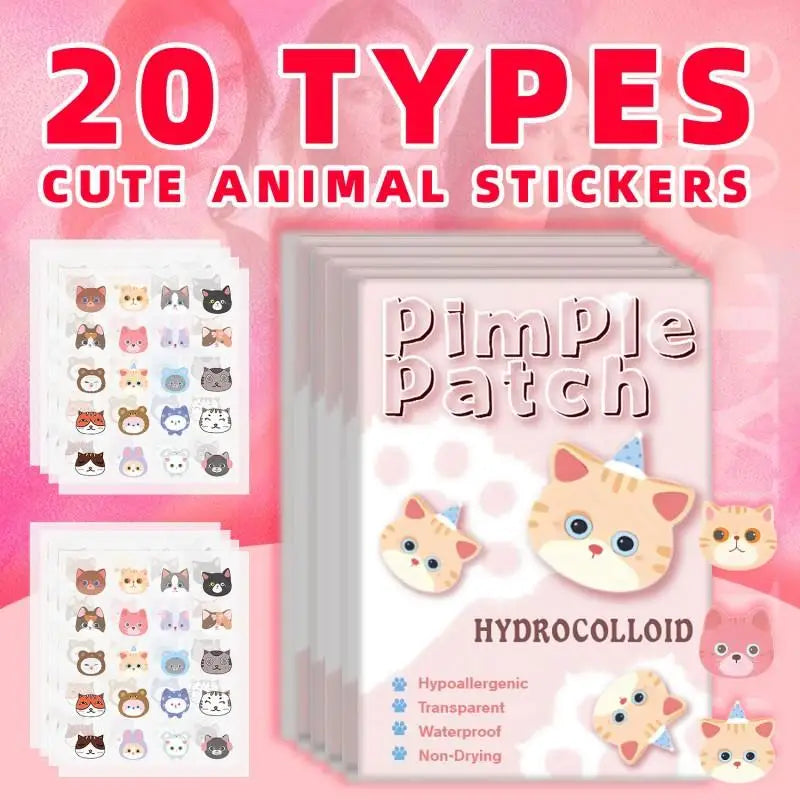 600 Pcs Cat Shaped Acne Patches | Hydrocolloid Pimple Stickers with Cute Design