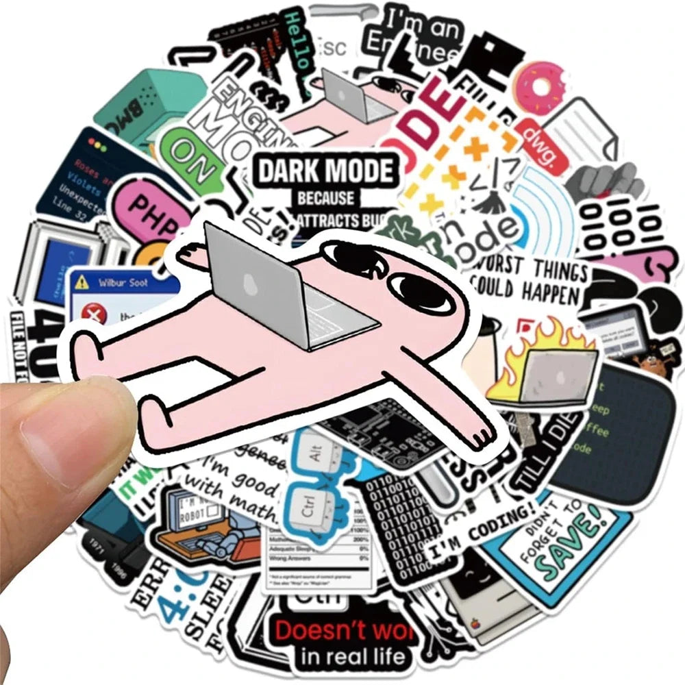 50 Pieces Funny Programming Meme Stickers | Geek Gift for Coders
