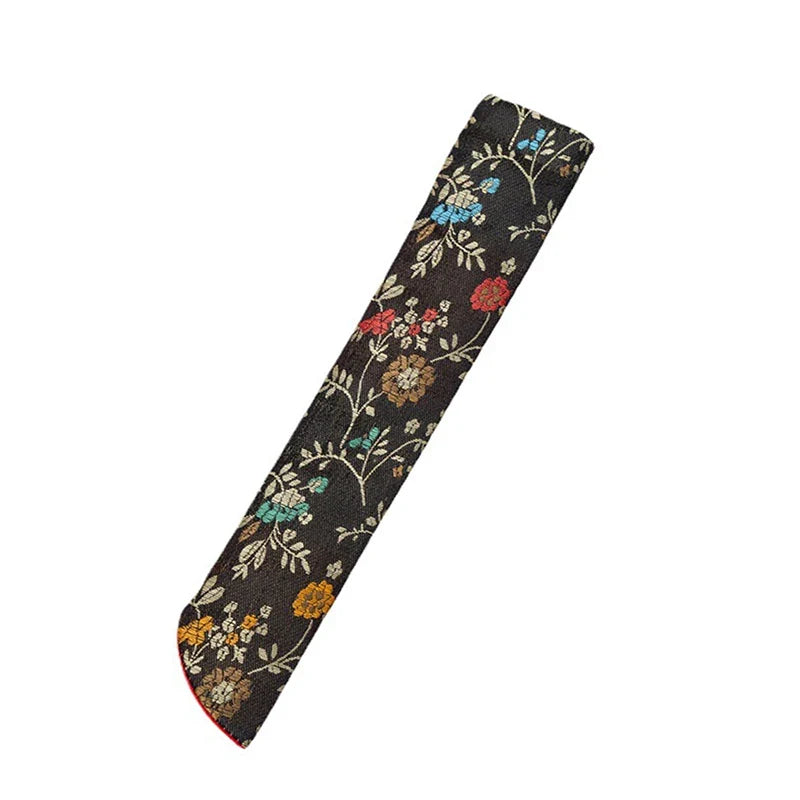 Embroidered Folding Fan Cover Pouch | Silk Fan Protector