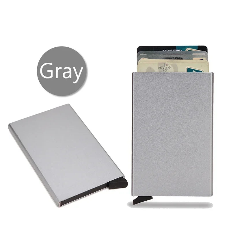 RFID Blocking Metal Wallet | Slim Pop Up Card Holder for Men and Women