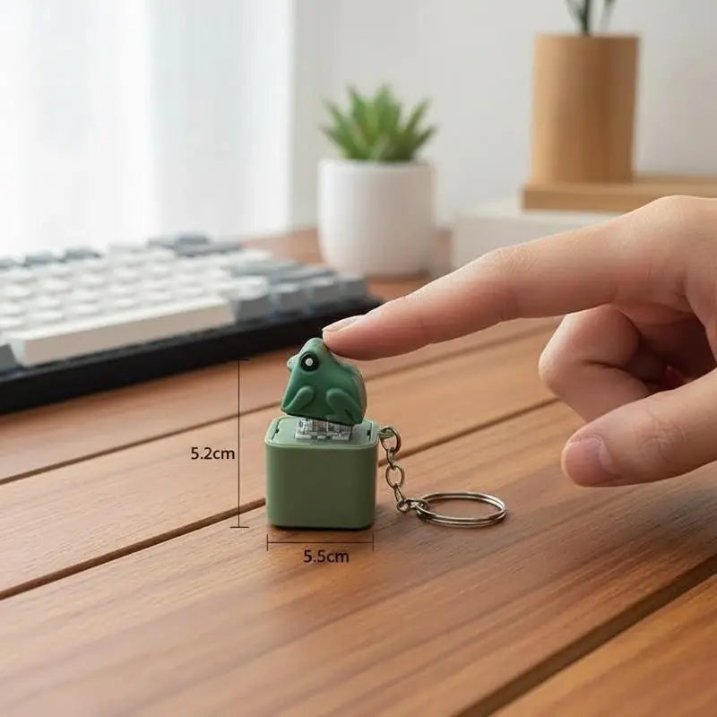 Funny Croaking Frog Duck Keychain | Rechargeable Keyboard Fidget Clicker with LED Light