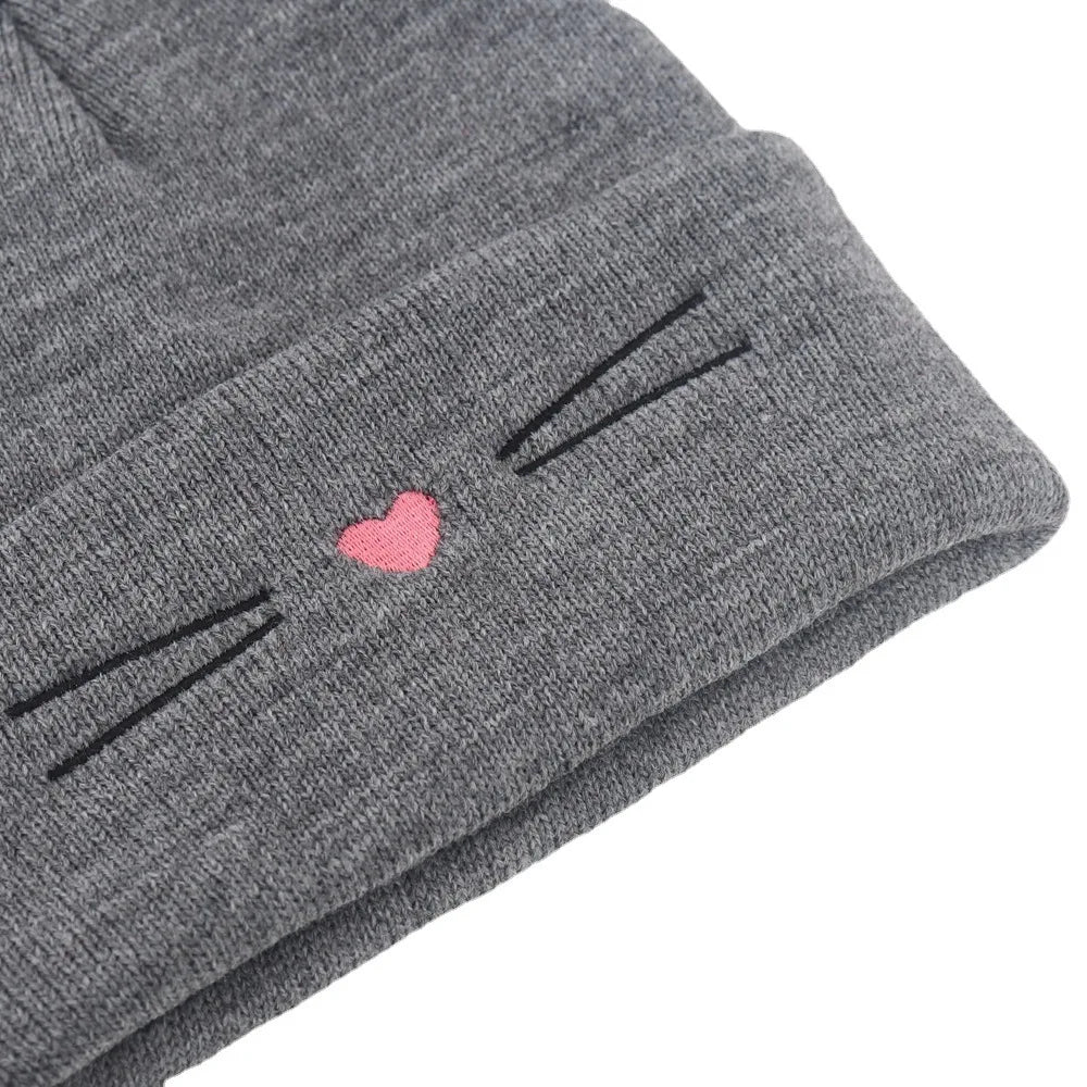 Baby Cartoon Cat Ears Knitted Hat | Warm Cotton Beanie for Toddlers