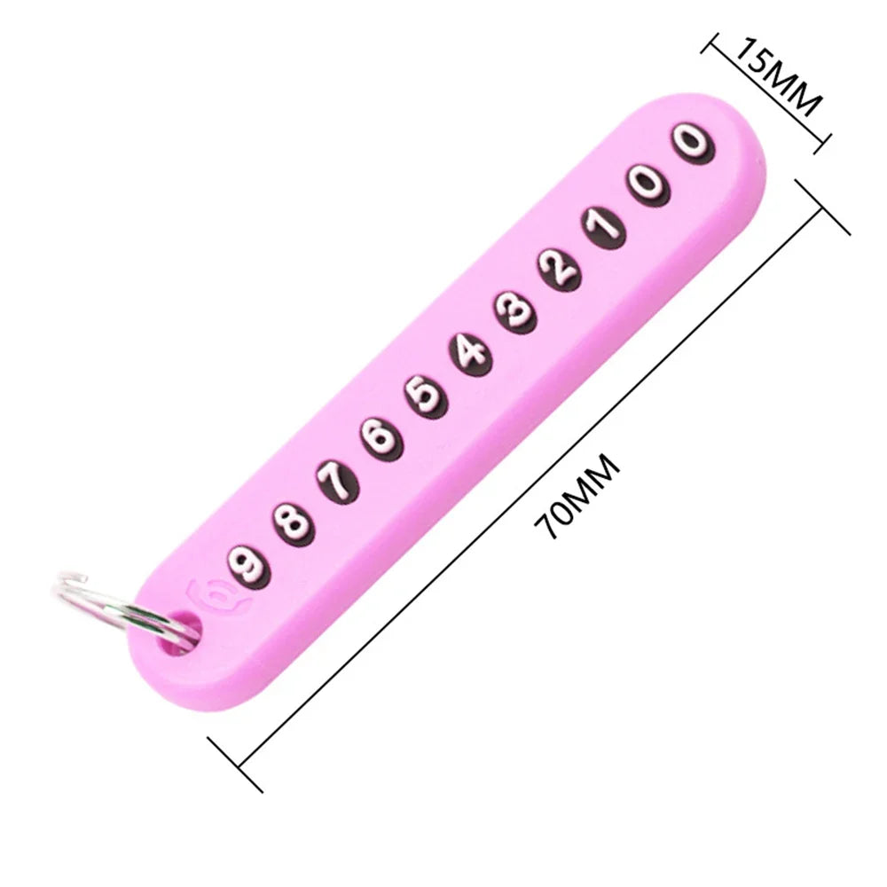 Car Phone Number Keychain | Anti-Lost Key Ring with Number Plate