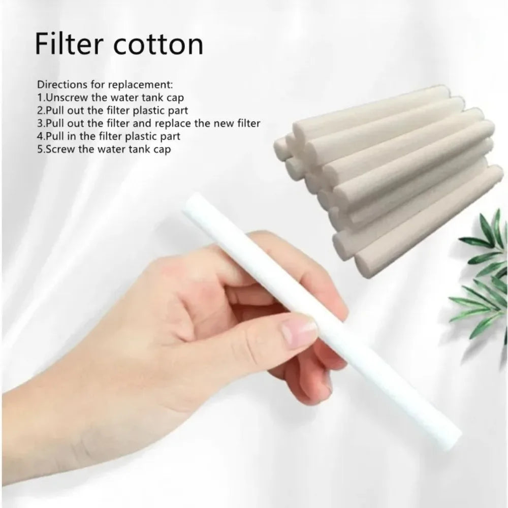 Filter Cotton Sticks for Humidifier | Replacement Wicks for USB Diffusers