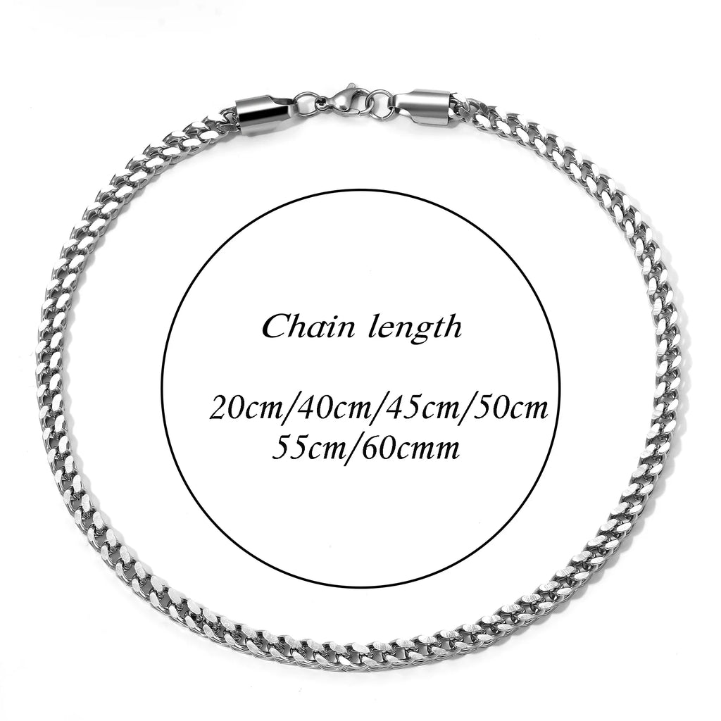 316L Stainless Steel Franco Fox Tail Chain Necklace | Gold Silver Color Gift for Men Women