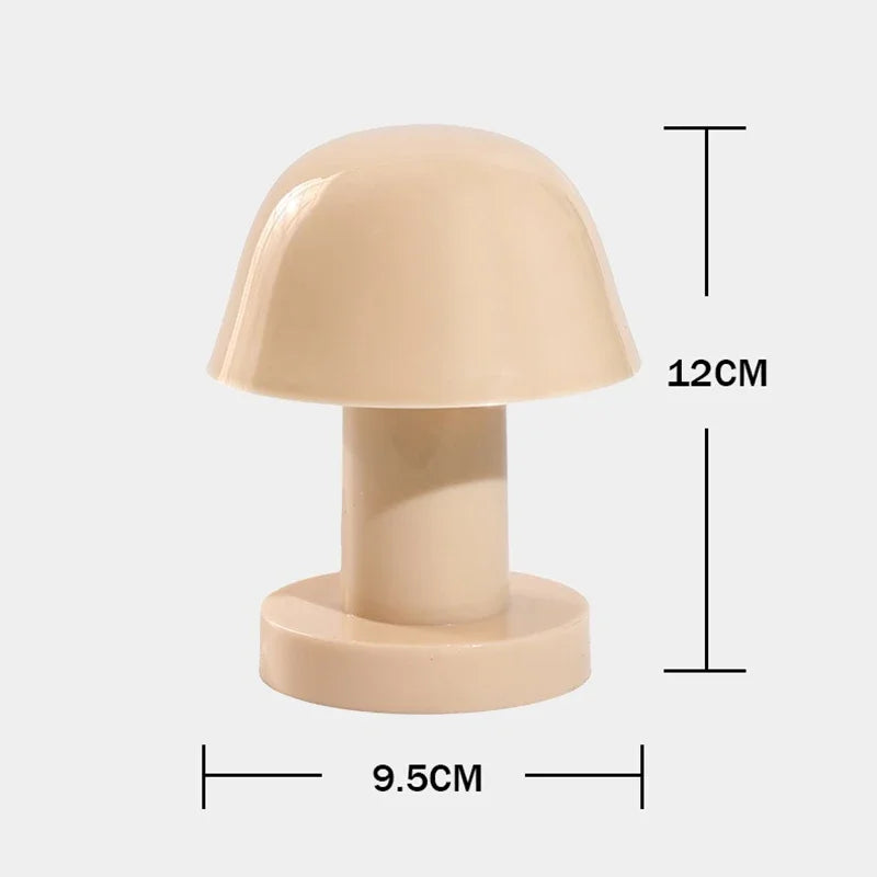 Mini Mushroom LED Night Light | Battery Powered Portable Desk Lamp for Bedroom Decor