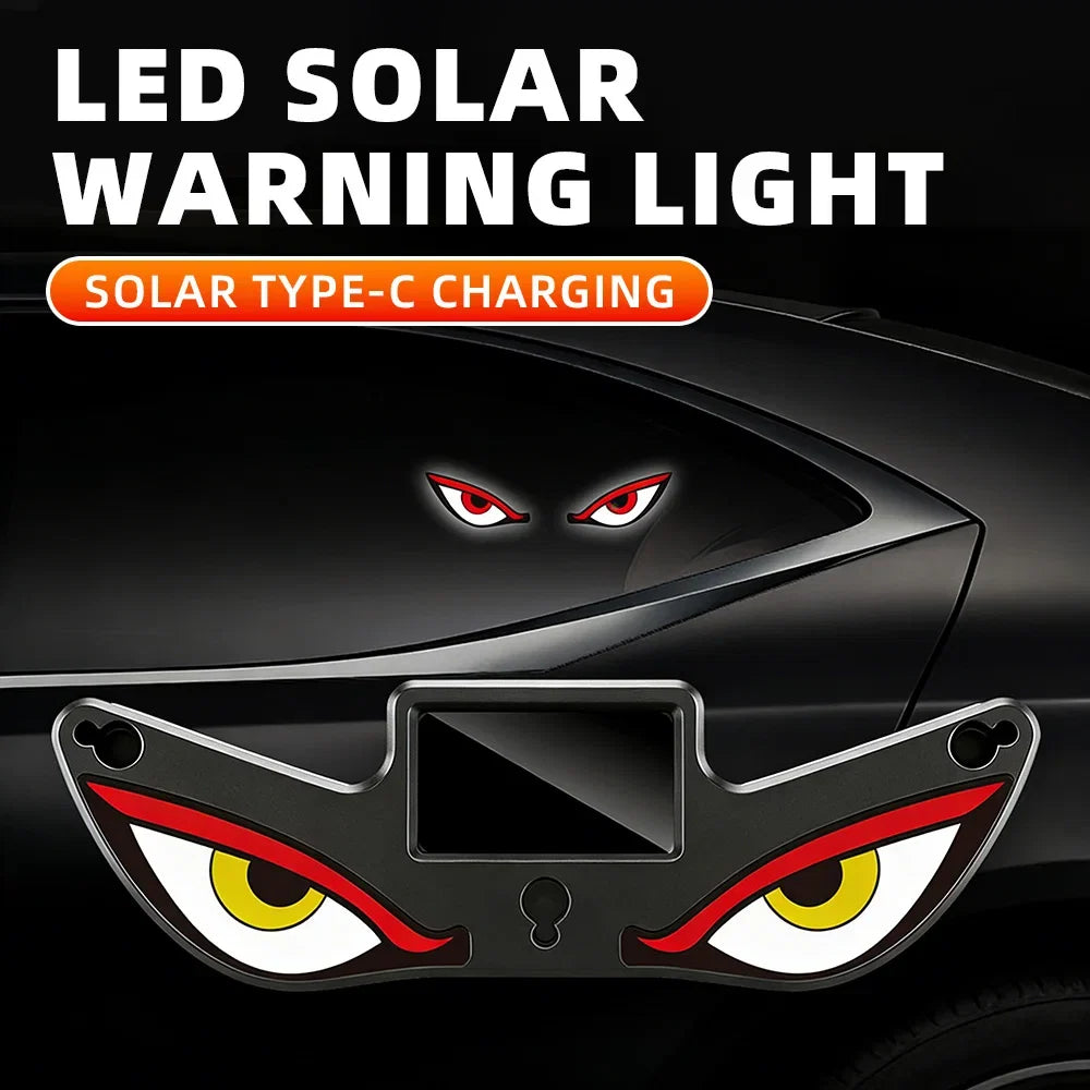 Devil's Eye Car Window Light | Solar and USB-C Rechargeable Warning Lamp