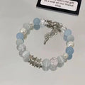 Crystal Butterfly Pendant Bracelet | Colorful Glass Bead Jewelry for Women