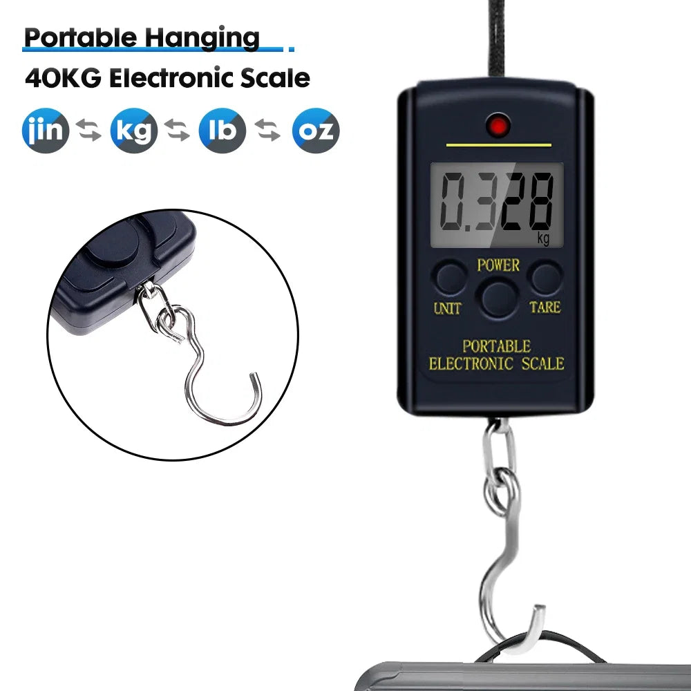 Portable 40kg Hanging Digital Scale for Fishing and Luggage Travel