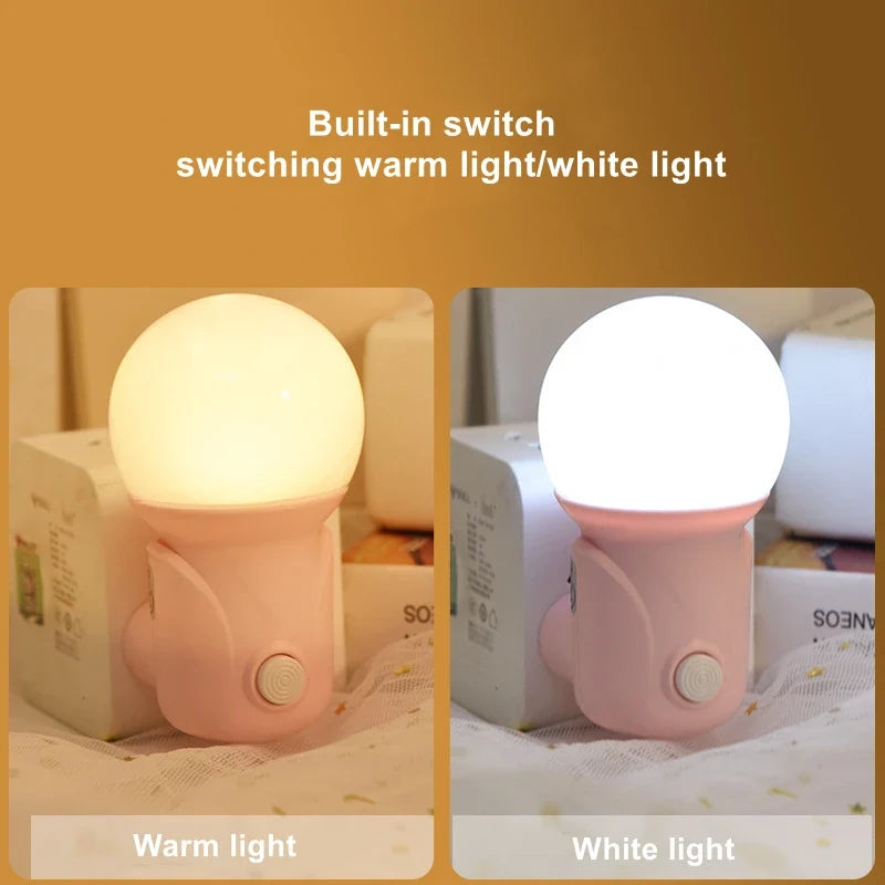 LED Night Light with Dimmer | 2-Color Eye Protection Lamp for Baby Nursing and Sleep