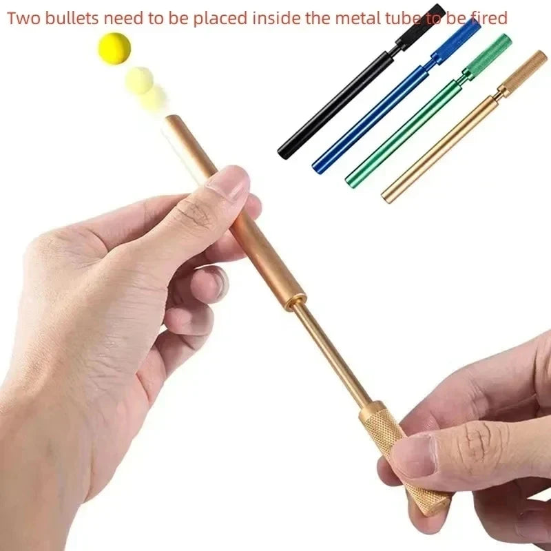 Aluminum Alloy Soft Pinball Launcher Gun | Fun Crackling Tube Toy