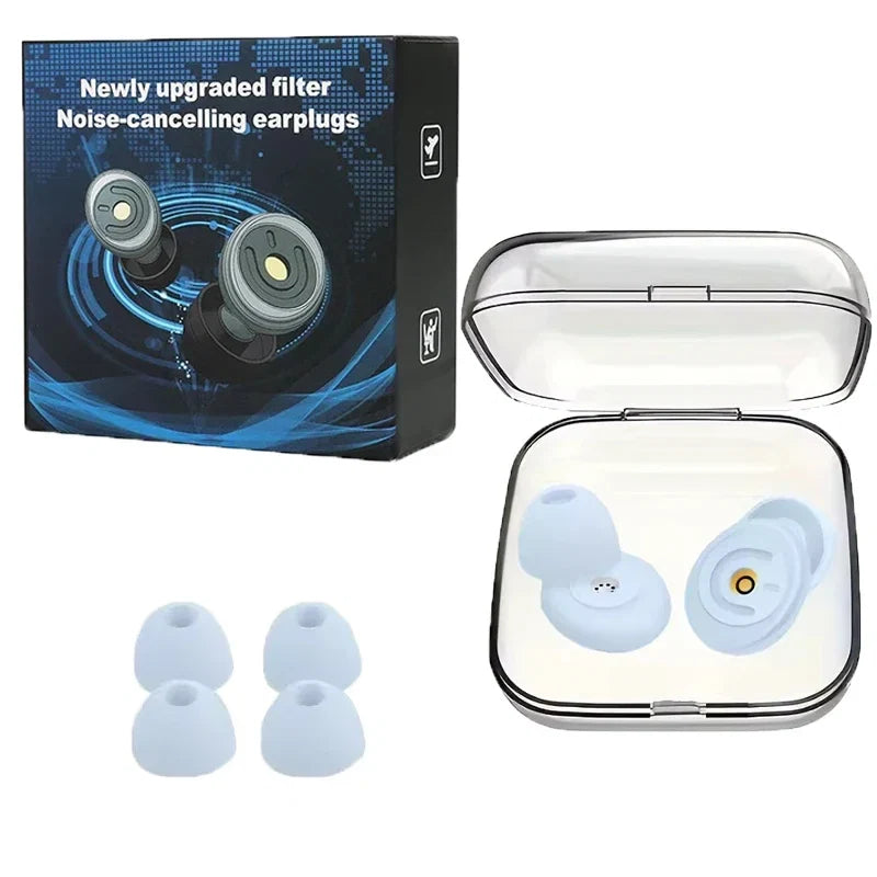 Reusable Silicone Ear Plugs for Noise Reduction | Sleep, Swimming & Travel Earplugs Set