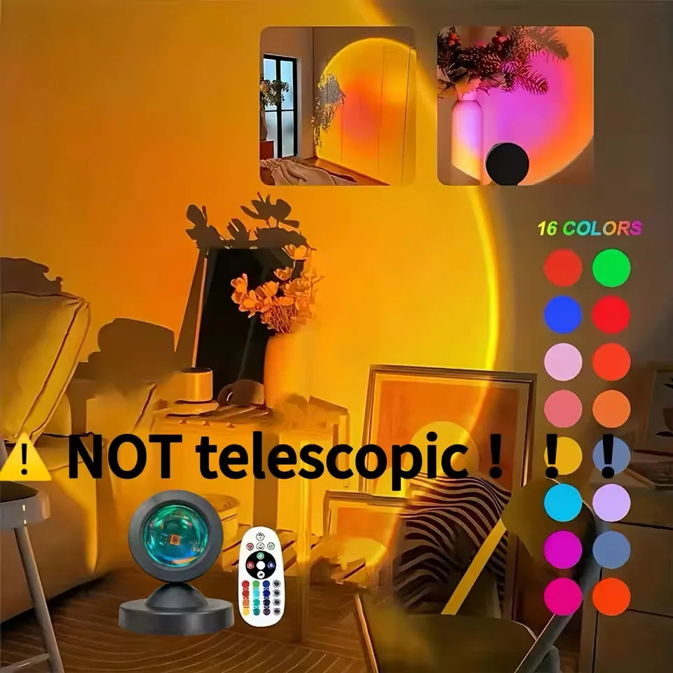 Sunset Projection Lamp with Remote | 16 Color LED Night Light