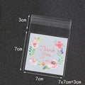 Self-Adhesive Clear Plastic Gift Bags with Thank You Print | 100 Pack Party Favor Bags