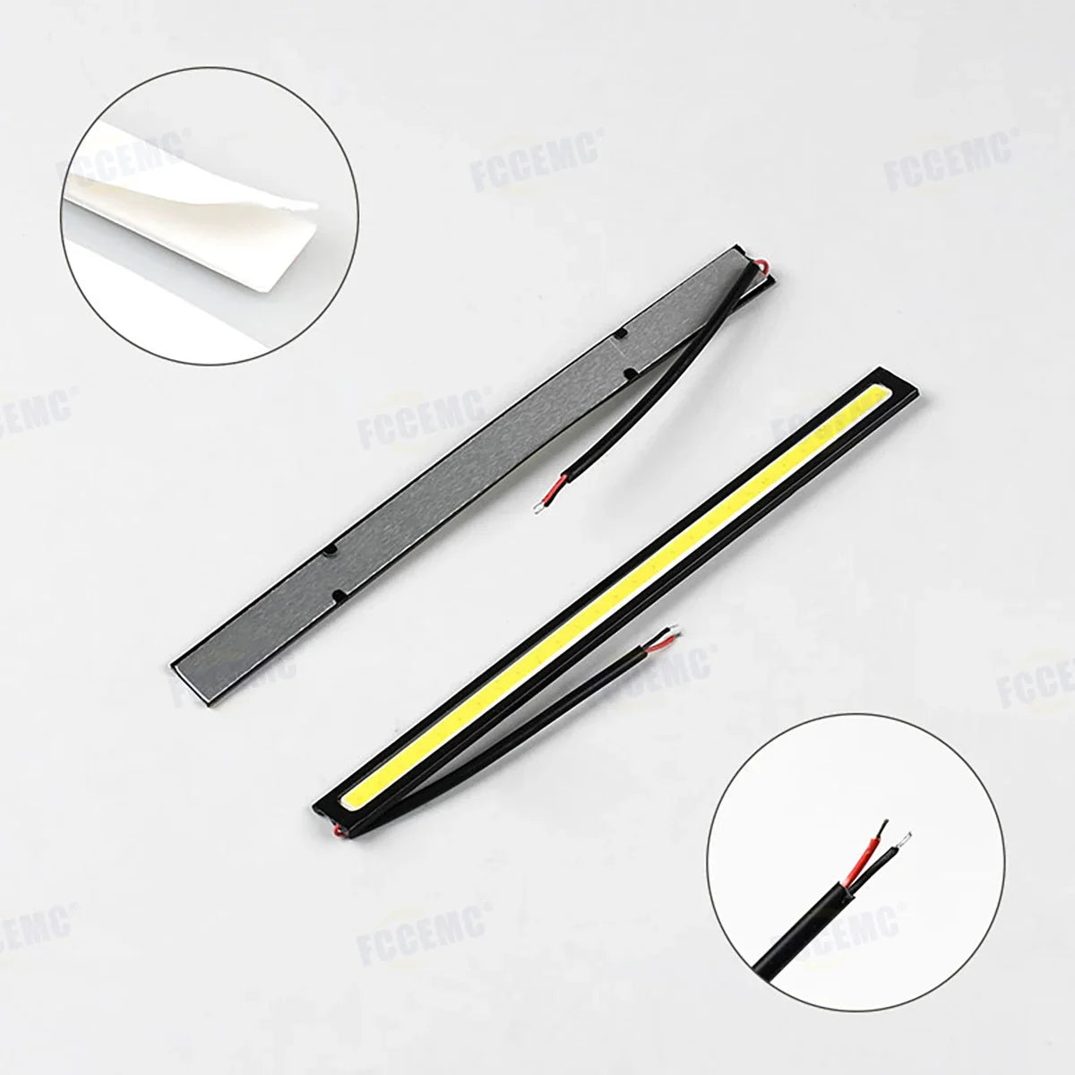2pcs Ultra Thin Bright LED Car COB Daytime Running Lights | 12V Waterproof Night Lighting Decorative Ambient Lamp Bar