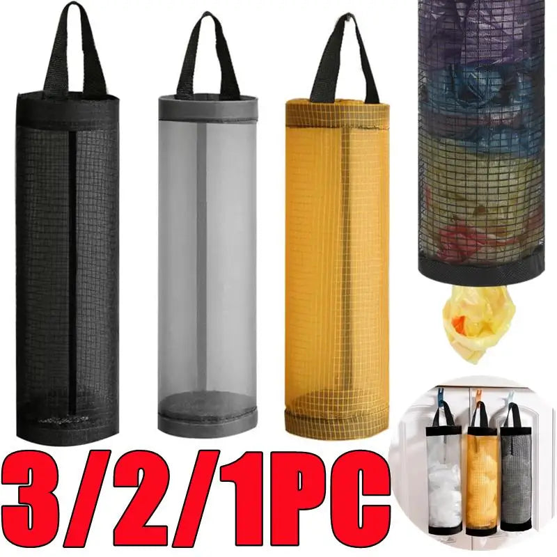 Wall Mount Grocery Bag Holder | Hanging Plastic Bag Dispenser for Kitchen Storage