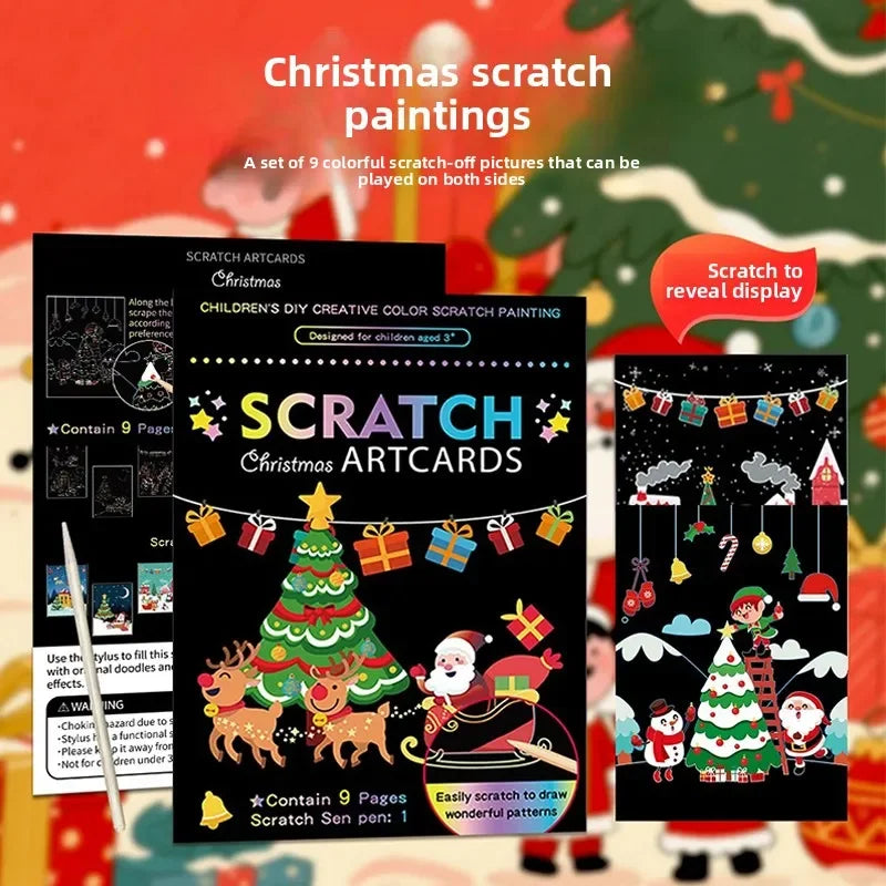 Rainbow Scratch Art Paper Kit | Magic Color Drawing Set for Kids