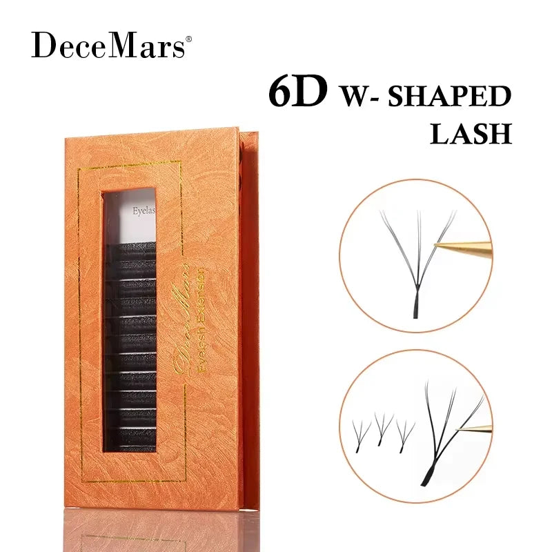 DeceMars 6D-W Shaped Eyelash Extensions | Salon-Grade Volume Lashes