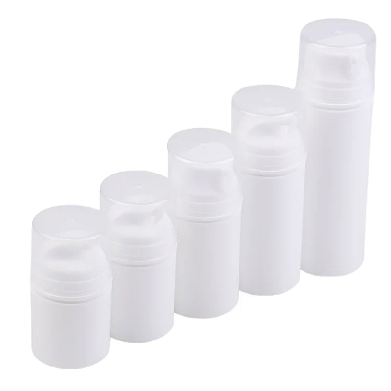 Airless Cosmetic Travel Size Vacuum Pump Bottles | Refillable Emulsion Dispenser Set