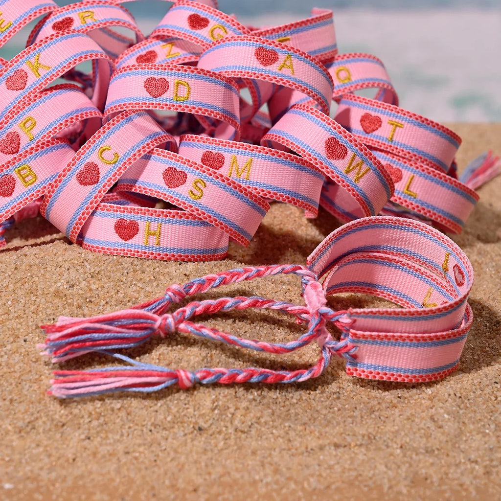 Handwoven Initial Letter Bracelet | Personalized Friendship Gift for Women