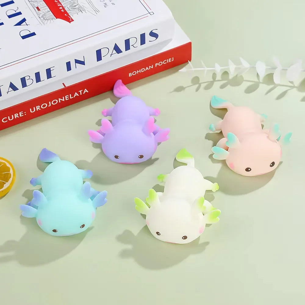 Cute Axolotl Squeeze Toys | Cartoon Stress Relief Squishy for Kids and Adults