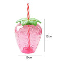Strawberry Water Bottle 500ml | Cute Reusable Straw Cup for Home and Outdoor Use