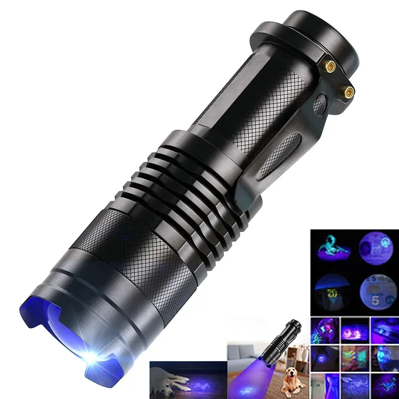UV LED Flashlight 395nm Blacklight | Portable Pet Urine Detector & Scorpion Finder