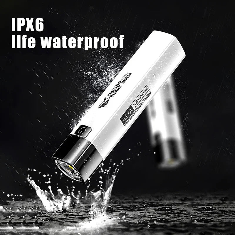 USB Rechargeable LED Flashlight 2 in 1 | Super Bright Mini Torch with Power Bank