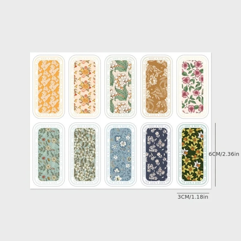 100pcs Special-Shaped Flower Sticker Roll | Gift Box Sealing and Packaging Stickers