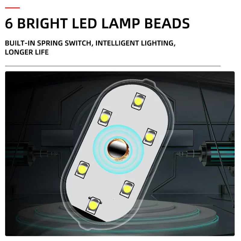 Mini Wireless Car LED Touch Light | Magnetic Induction USB Rechargeable