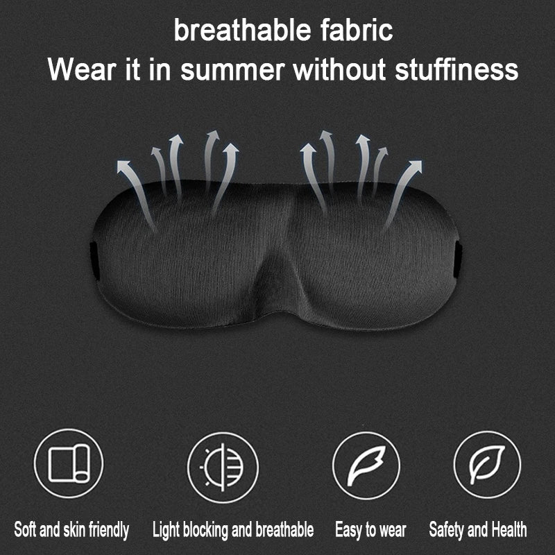 3D Sleeping Mask Eyepatch | Light Blocking Blindfold for Travel and Sleep